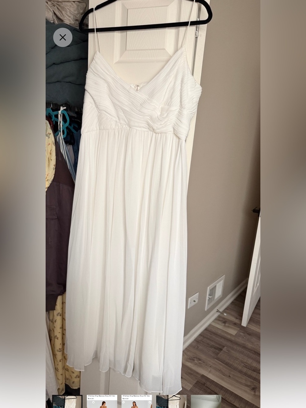 Faux Wrap Sleeveless Flowy Midi Dress - White
